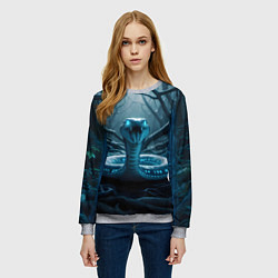 Свитшот женский Цифровая змея, цвет: 3D-меланж — фото 2