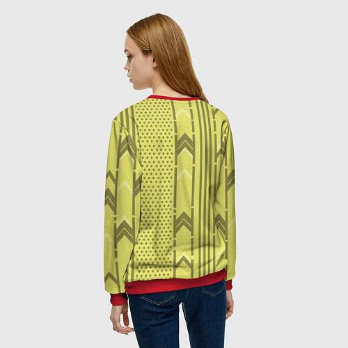 Женский свитшот Закулисье классические обои / 3D-Красный – фото 4