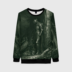 Свитшот женский Уставший воин после битвы, цвет: 3D-черный