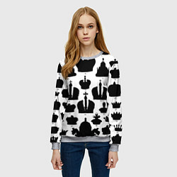 Свитшот женский Символы власти, цвет: 3D-меланж — фото 2