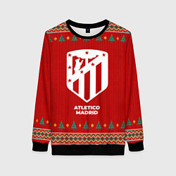 Свитшот женский Atletico Madrid new year, цвет: 3D-черный