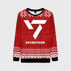 Свитшот женский Новогодний Seventeen, цвет: 3D-черный
