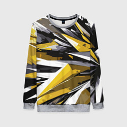 Женский свитшот Чёрно-жёлто-белая абстракция
