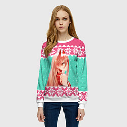 Свитшот женский Новогодний свитер Пауэр из Человек-бензопила, цвет: 3D-белый — фото 2