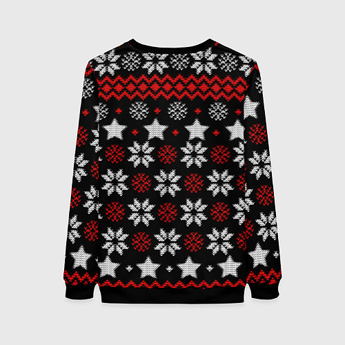 Женский свитшот Алиса новогодний свитер / 3D-Черный – фото 2