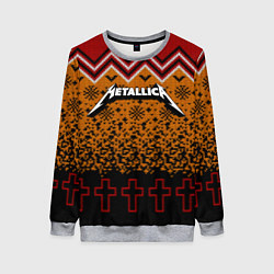 Свитшот женский Metallica christmas ugly sweater, цвет: 3D-меланж