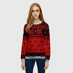 Свитшот женский ACDC christmas sweater, цвет: 3D-меланж — фото 2