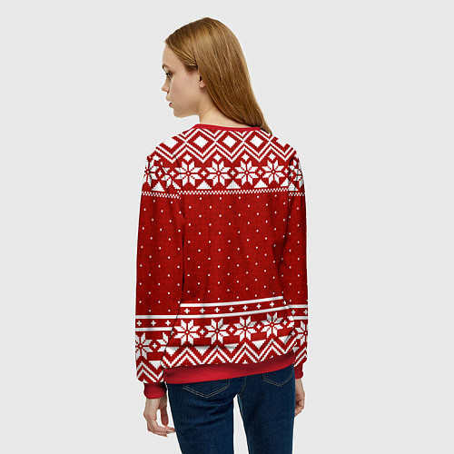Женский свитшот Почита новогодний свитер / 3D-Красный – фото 4