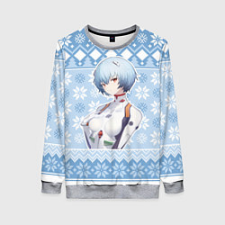 Свитшот женский Rei christmas sweater Evangelion, цвет: 3D-меланж