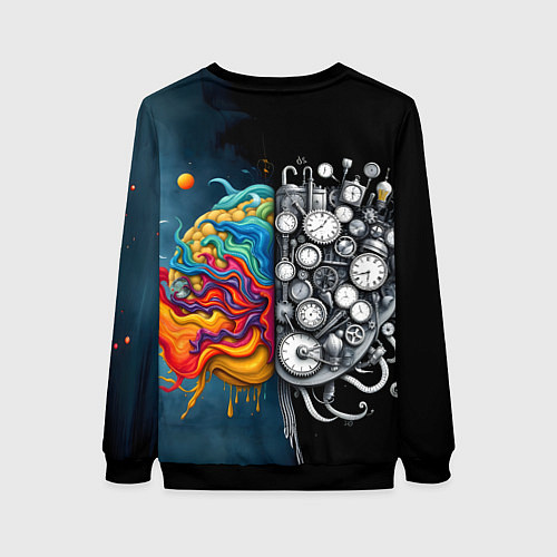 Женский свитшот Креативный мозг / 3D-Черный – фото 2