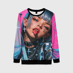 Свитшот женский Future samurai pink girl, цвет: 3D-черный