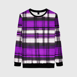 Женский свитшот Фиолетово-белая ткань в клетку