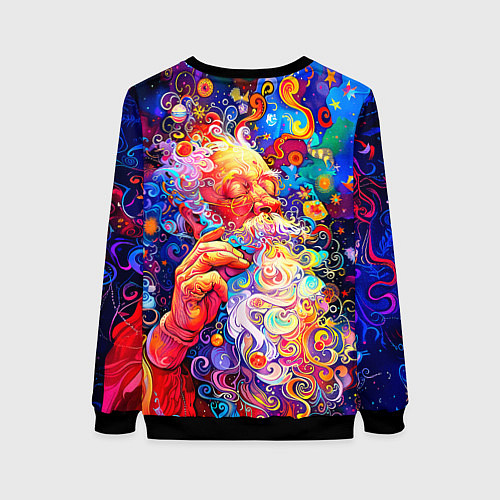 Женский свитшот Santa Claus: pop-art modern pointillism / 3D-Черный – фото 2