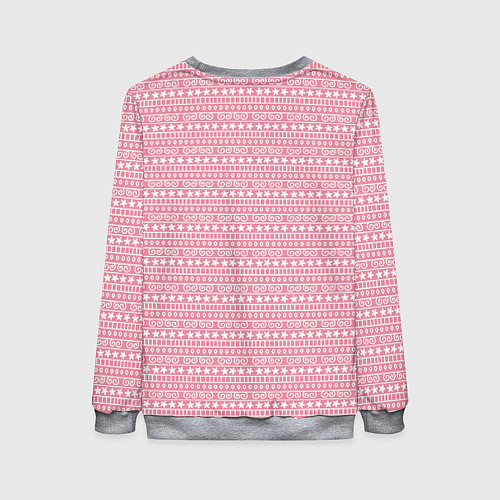 Женский свитшот Розовый с белым простой узор / 3D-Меланж – фото 2