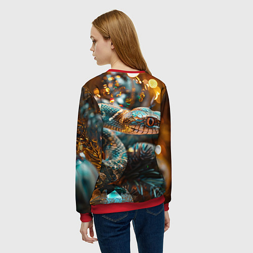 Женский свитшот Праздничный змей / 3D-Красный – фото 4