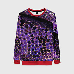 Свитшот женский Фиолетовая кожа змеи, цвет: 3D-красный