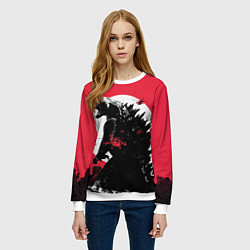 Свитшот женский Godzilla destroys the city, цвет: 3D-белый — фото 2