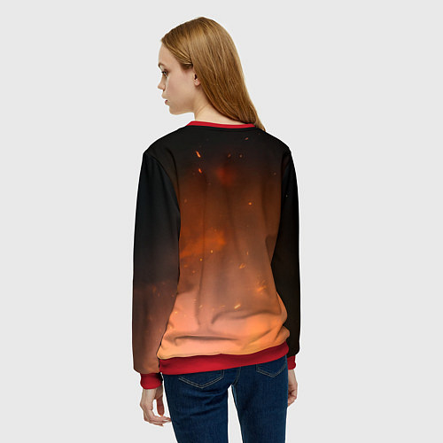 Женский свитшот Призрачный гонщик / 3D-Красный – фото 4