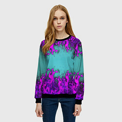 Свитшот женский Фиолетовое пламя, цвет: 3D-черный — фото 2