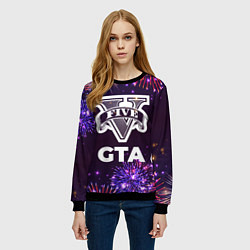 Свитшот женский Праздничный GTA, цвет: 3D-черный — фото 2