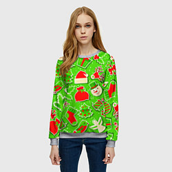 Свитшот женский Новогоднее настроение паттерн, цвет: 3D-меланж — фото 2