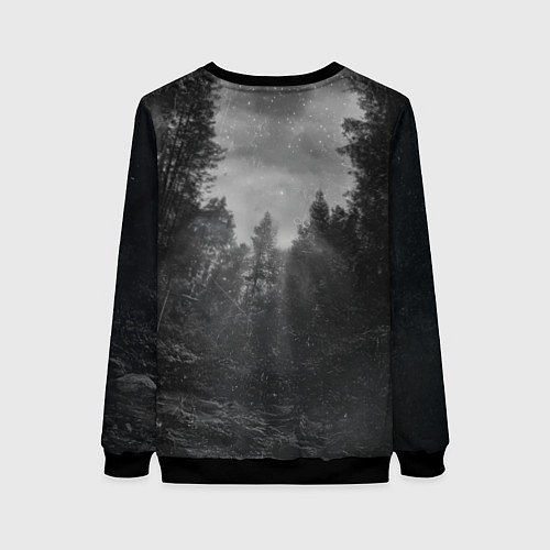 Женский свитшот Котик и НЛО / 3D-Черный – фото 2