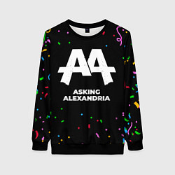 Свитшот женский Asking Alexandria конфети, цвет: 3D-черный