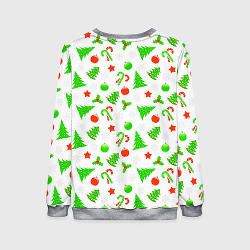 Женский свитшот Новогодний ёлочный паттерн / 3D-Меланж – фото 2