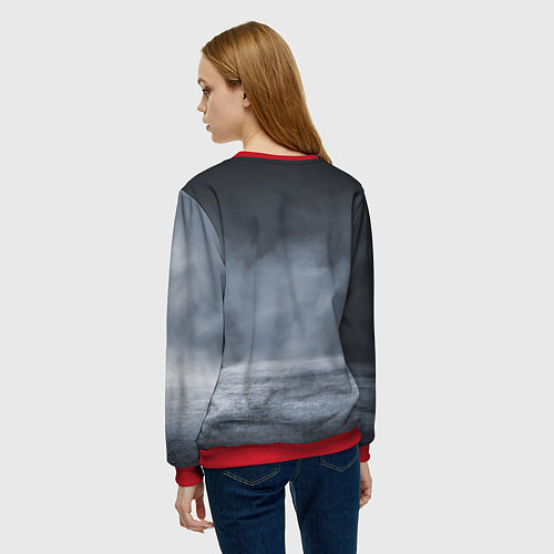 Женский свитшот Итальянский гиперкар Lambo Aventador / 3D-Красный – фото 4