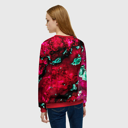 Женский свитшот Абстракция красно-голубая / 3D-Красный – фото 4