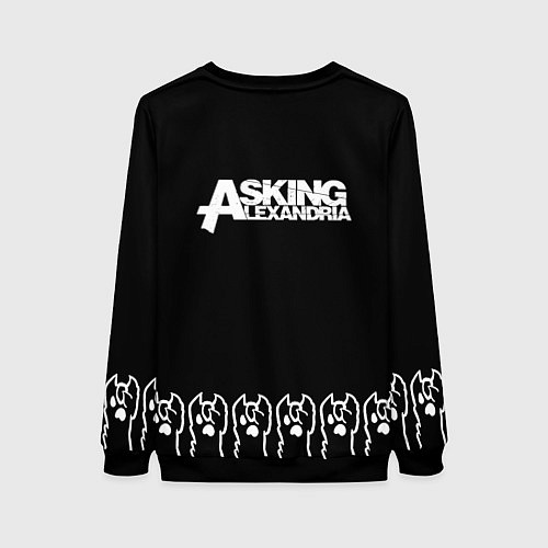 Женский свитшот Asking Alexandria - кот рок / 3D-Черный – фото 2