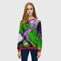 Свитшот женский Фиолетовый минерал в зелёном камне, цвет: 3D-красный — фото 2