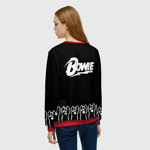 Женский свитшот David Bowie: cat rock / 3D-Красный – фото 4