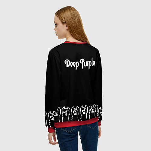 Женский свитшот Deep Purple: cat rock / 3D-Красный – фото 4
