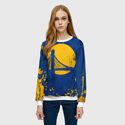 Свитшот женский Голден Стэйт Уорриорз лого, цвет: 3D-белый — фото 2