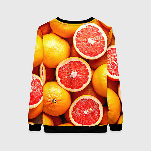 Женский свитшот Грейпфруты / 3D-Черный – фото 2