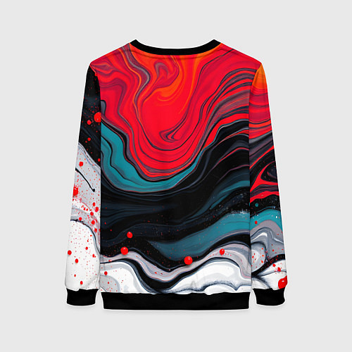 Женский свитшот Абстракция эбру / 3D-Черный – фото 2