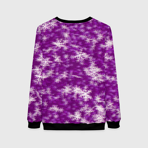 Женский свитшот Снежинки глитч / 3D-Черный – фото 2