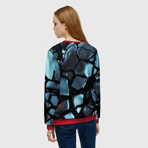 Женский свитшот The liquid substance is grey / 3D-Красный – фото 4