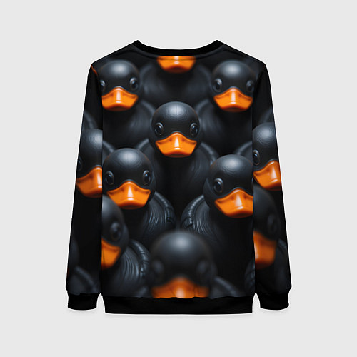 Женский свитшот Черные уточки / 3D-Черный – фото 2