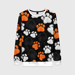 Свитшот женский Мохнатые лапки, цвет: 3D-белый