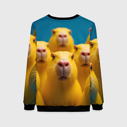Женский свитшот Желтые капибары / 3D-Черный – фото 2