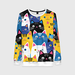 Женский свитшот Много цветных котиков