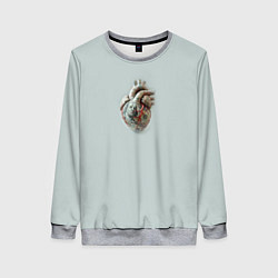 Женский свитшот Сердце из денег доллар с сосудами