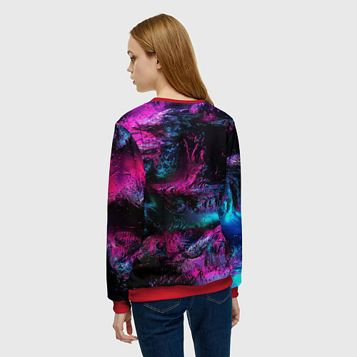 Женский свитшот Tekken neon colors / 3D-Красный – фото 4