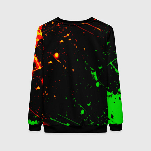 Женский свитшот Portal кислотные краски / 3D-Черный – фото 2