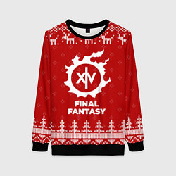 Свитшот женский Новогодний Final Fantasy с оленями, цвет: 3D-черный