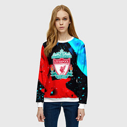 Свитшот женский Liverpool fire steel, цвет: 3D-белый — фото 2