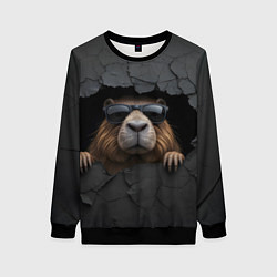 Женский свитшот Капибара в стене