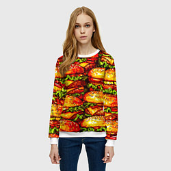 Свитшот женский Бургеры, цвет: 3D-белый — фото 2